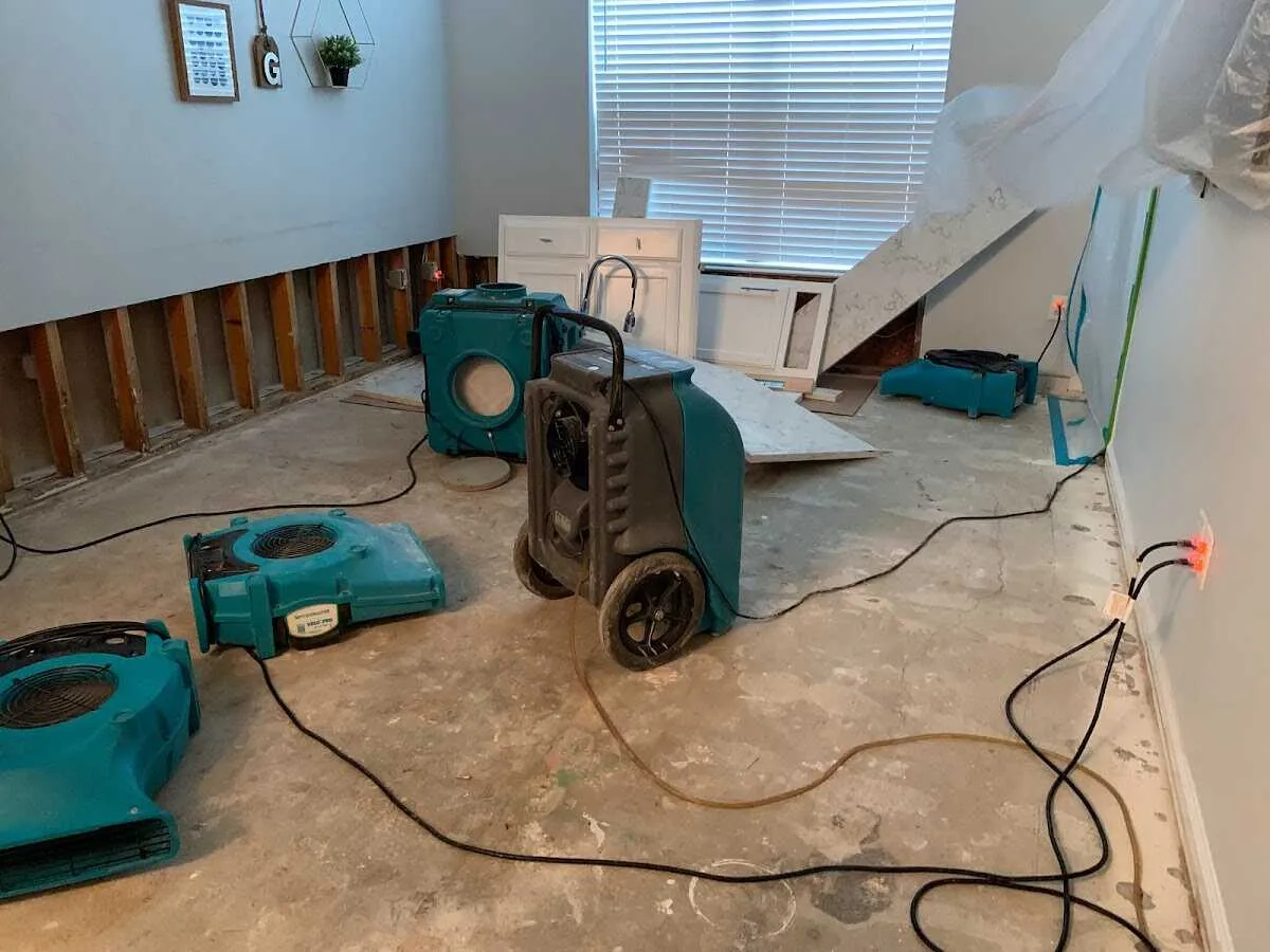 Dehumidifier in flood-cut room for Water Extraction & Removal in Bellingham